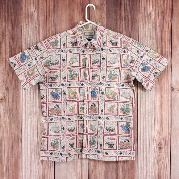 Reyn Spooner Dietrich Varez Size L Food Cooking Hibachi Grilling Hawaiian Shirt - Picture 1 of 12